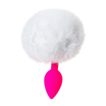 Розовая анальная втулка 13см с белым пушистым хвостиком ToyFa ToDo Sweet Bunny 357015