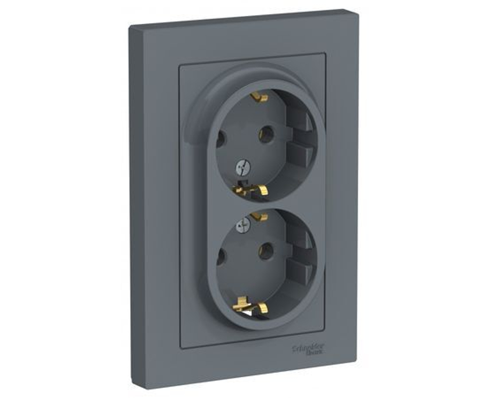 Розетка двойная с заземлением Грифель AtlasDesign Schneider Electric