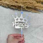 Свеча-топпер «Princess», серебро переливы