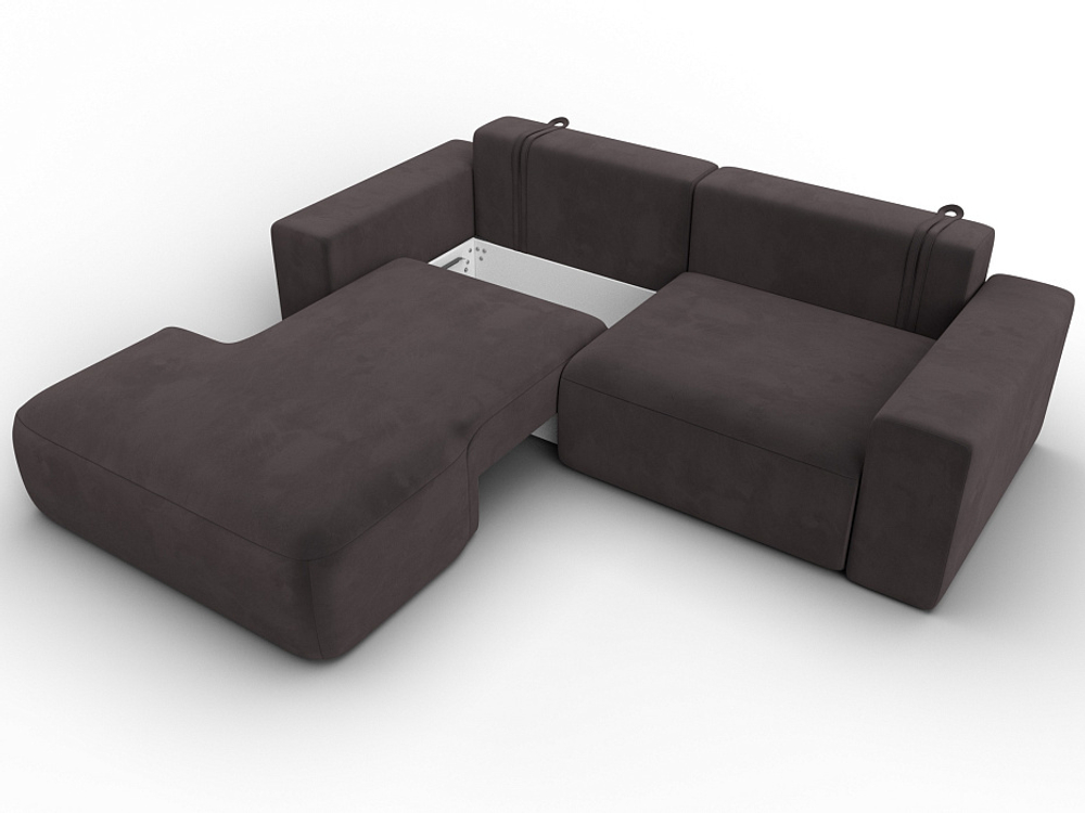 Диван угловой Лига-036 НПБ Классик левый угол ВЕЛЮР Коричневый