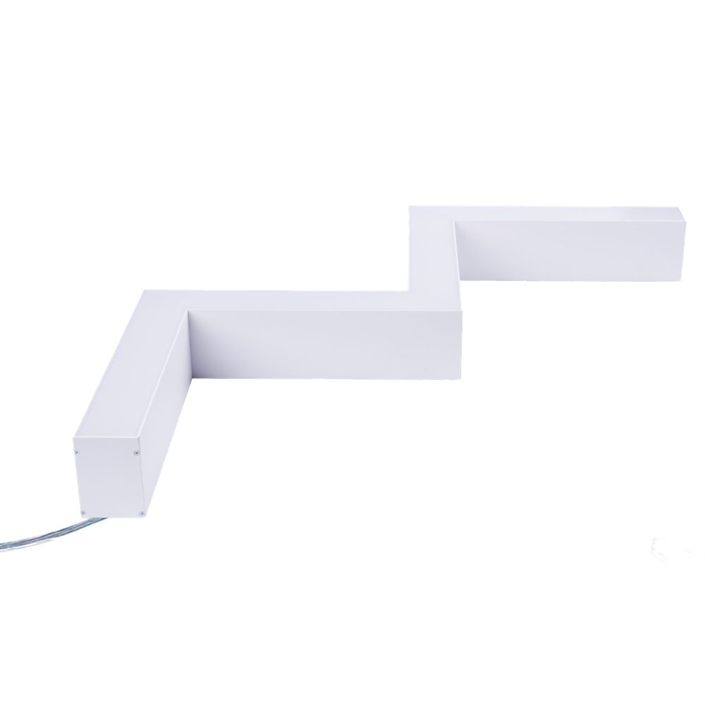 ULO-K19A 30W-4000K-Z30-120 IP40 WHITE Светильник линейный светодиодный подвесной. Зигзагообразный. профиль 50х70мм. Белый свет 4000K. 3000Лм. Алюминий. Цвет белый. TM Uniel
