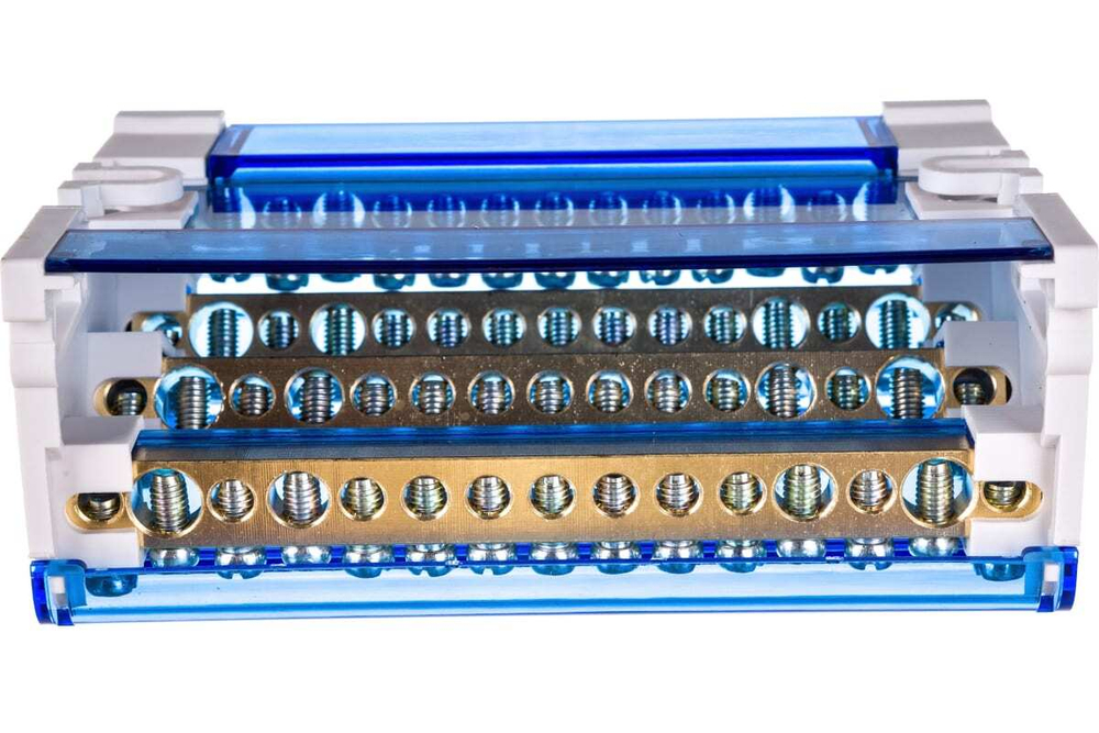 Шины на DIN-рейку в корпусе (кросс-модуль) ШНК 4х15 125А 3L+PEN IEK