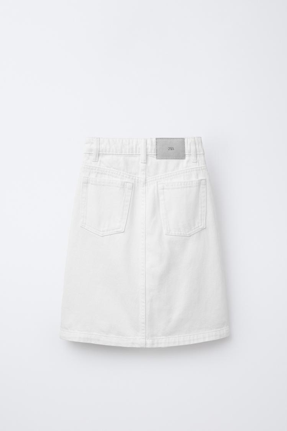 ZARA ДЖИНСОВАЯ ЮБКА МИДИ, БЕЛЫЙ