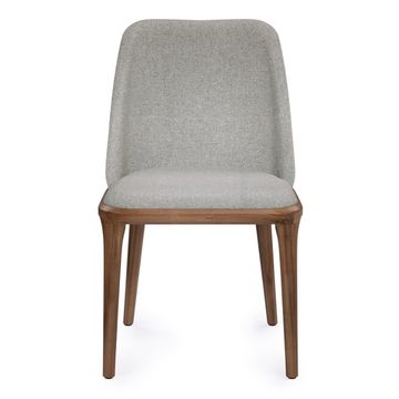 Стул Bruno массив ореха и серая ткань