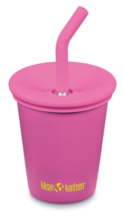 Детский стакан одностенный Klean Kanteen Kid Cup Straw Lid 10oz (296 мл) Rose Violet с трубочкой
