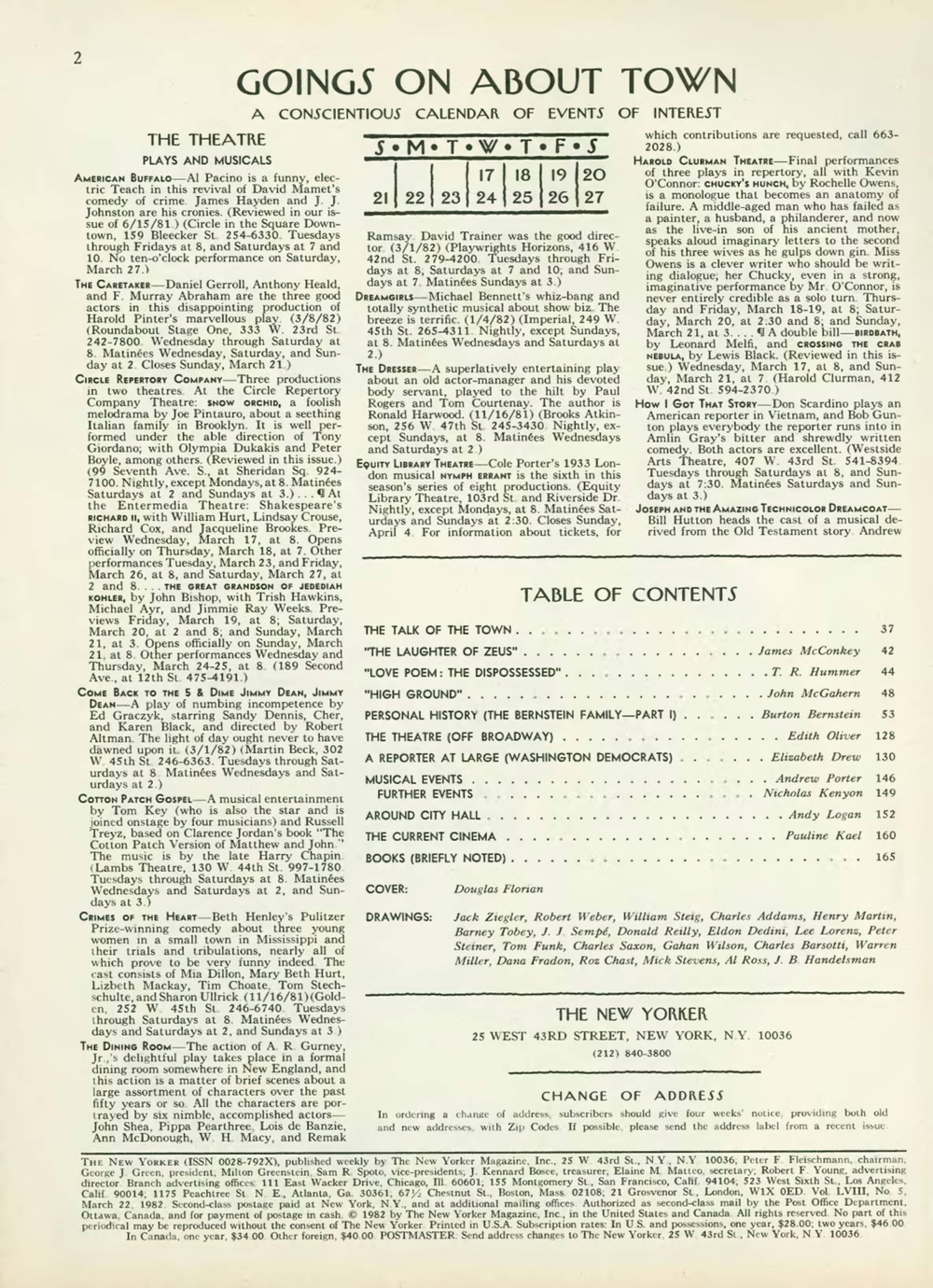 Журнал The New Yorker 22-03-1982