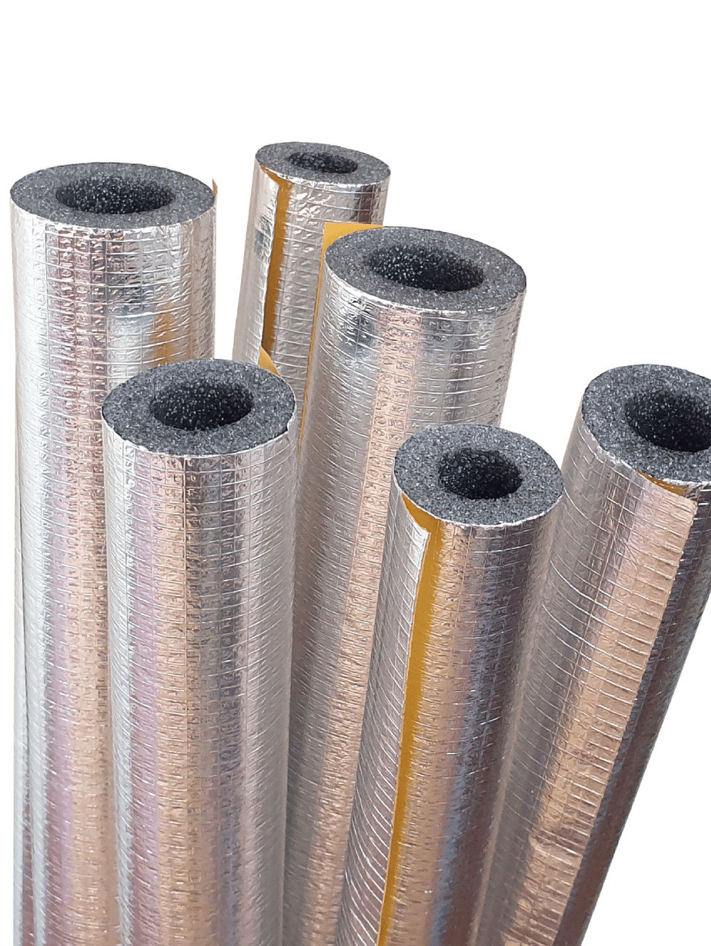 Трубная изоляция 42, утеплитель для труб 13 мм из вспененного полиэтилена, с защитным покрытием из алюминиевой фольги, армированной стеклосеткой, теплоизоляция