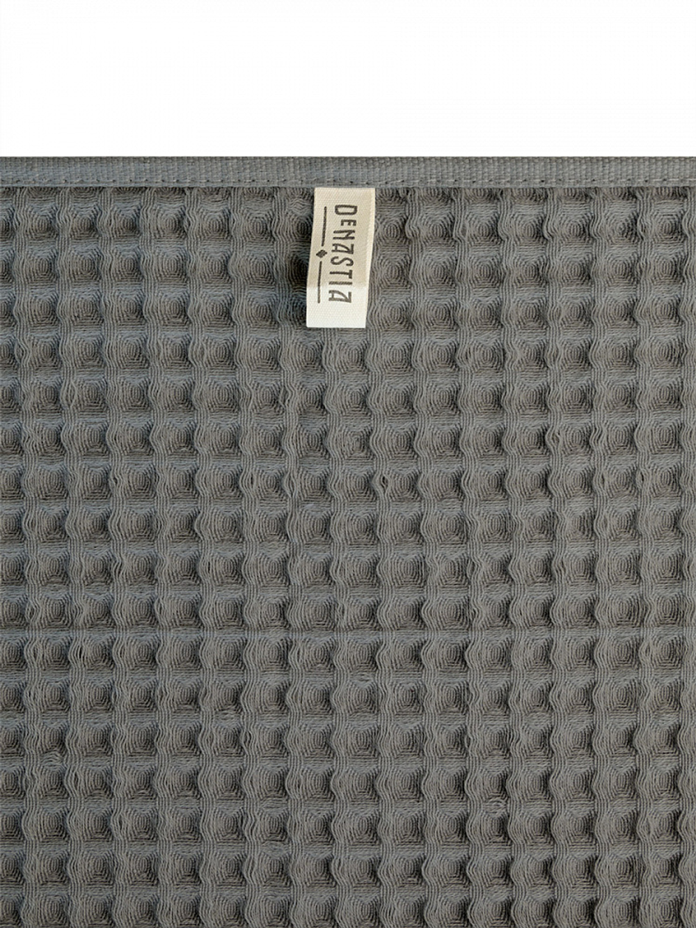 Набор полотенец вафельных 2шт DeNASTIA для бани/сауны 300gsm 70x140/50x90, 100% хлопок, темно-серый