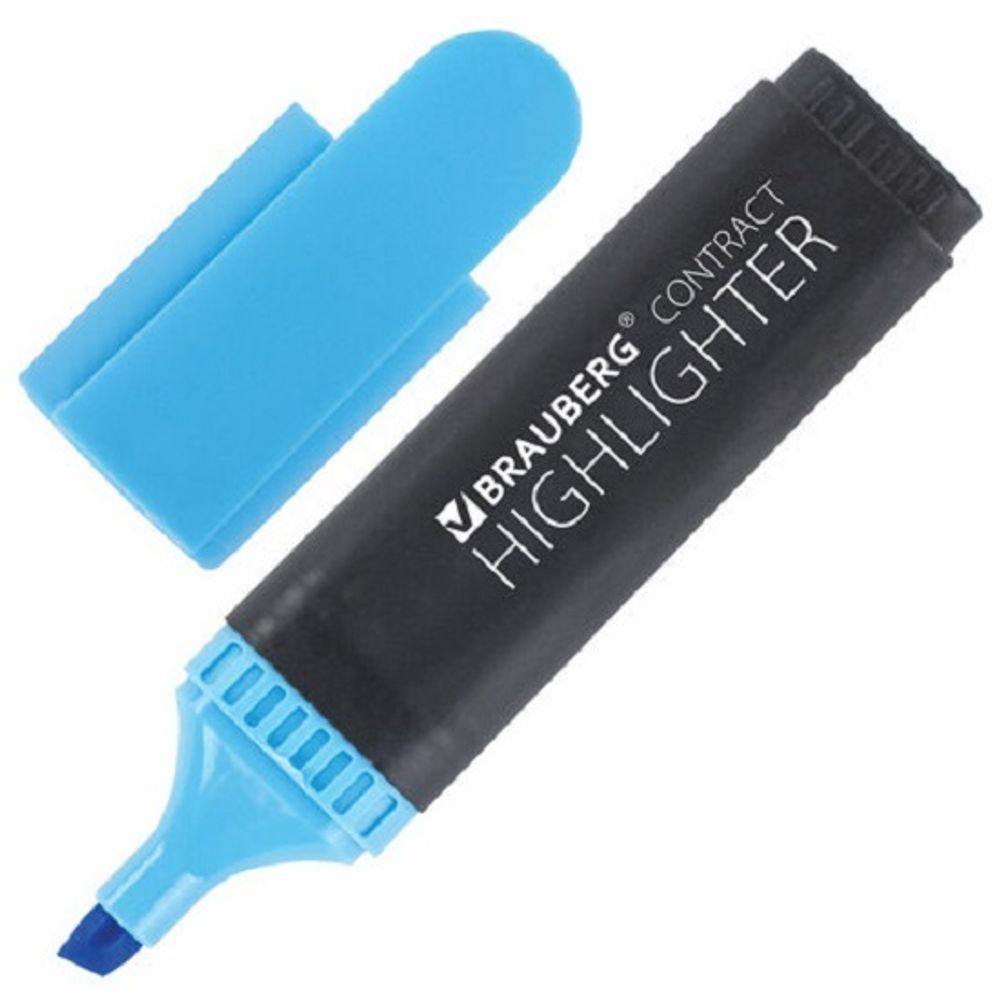 Выделитель текста 1-5мм, Brauberg Contract, голубой