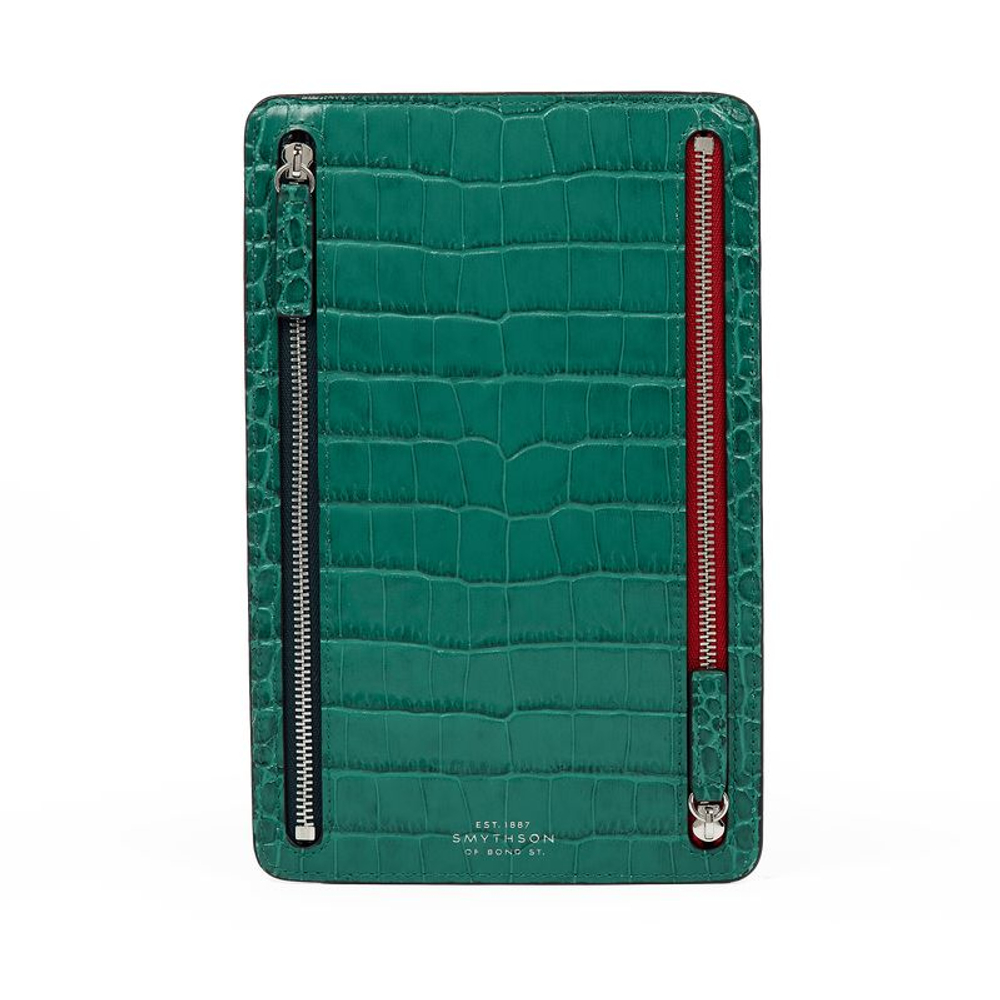 Smythson Кейс для документов Multi-Zip Case in Mara, Cerulean