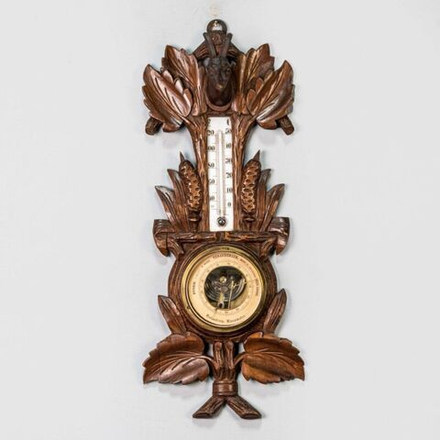 Винтаж: Настенный барометр с термометром