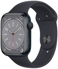 Умные часы Apple Watch Series 8 41 мм из алюминия цвета «тёмная ночь», спортивный ремешок «тёмная ночь» (S/M 130–180mm)