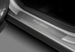 Накладки на пороги ШТАТНЫЕ для Hyundai Tucson IV 2021- , нерж. сталь, с надписью, 4 шт., NP.2316.3
