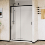 Душевая дверь City VDS-5CT150CLB, 1500, черный, стекло прозрачное, , шт