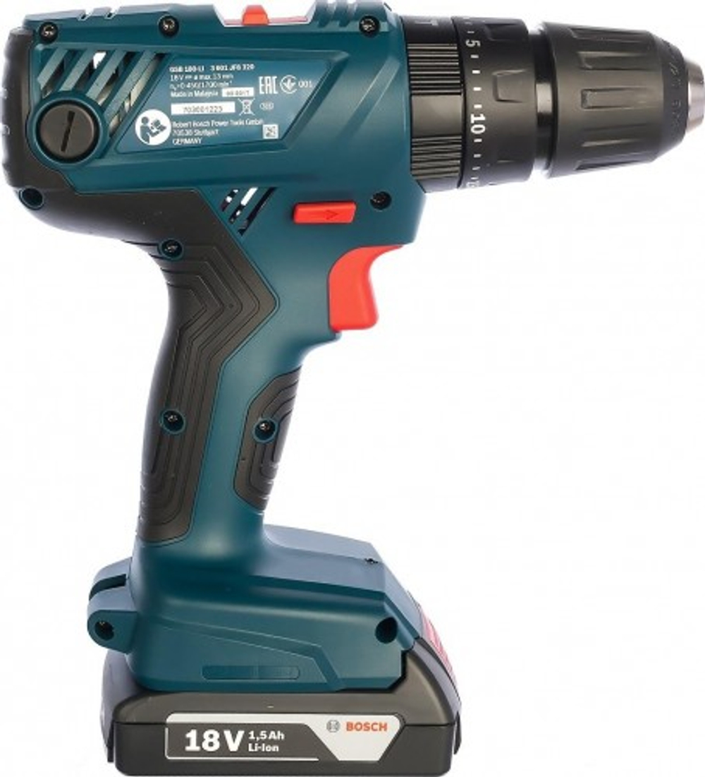Аккумуляторный шуруповерт BOSCH GSB 180-LI ударная 06019F8320 2х1,5 Ач