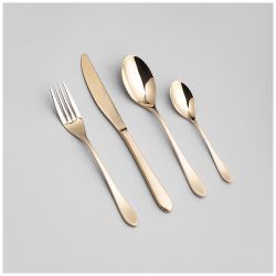 НАБОР СТОЛОВЫХ ПРИБОРОВ SENSO AGNESS 16 ПР., СТАЛЬ 18/10, ПВД ПОКРЫТИЕ, ЦВЕТ: ШАМПАНЬ