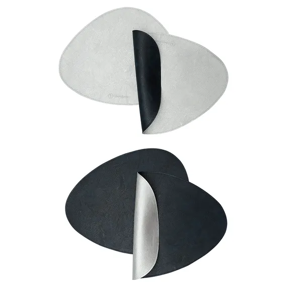 Набор из 4-х двухсторонних сервировочных салфеток drop, 33х41 см, синий/светло-серый