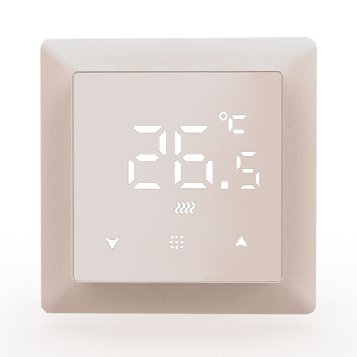 Термостат электронный с датчиком пола, 16 A, 55*55 мм, шампань