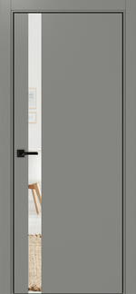 Межкомнатная дверь Optima Porte НЕАПОЛЬ 211 Зеркало, Алюминиевая кромка SB (матовый чёрный) с 4-х сторон