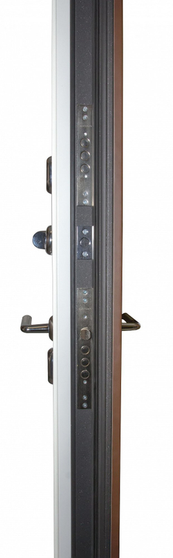 Входная металлическая  дверь с терморазрывом Лацио Винорит Вайт со стеклопакетом и ковкой Заводские двери