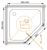 Душевой уголок Cezares ECO-O-P-1-90-C-NERO