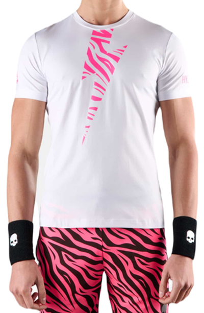 Мужская теннисная футболка Hydrogen Tiger Tech T-Shirt - white/fuchsia fluo