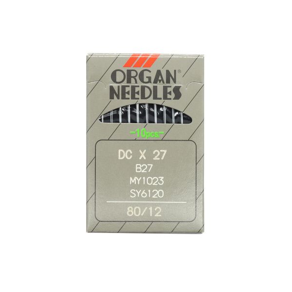 Иглы для промышленных швейных машин DCx27, №80 (B-27), 10 шт, Organ