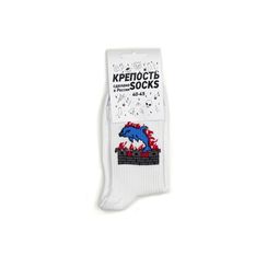 Носки КРЕПОСТЬ x burning dolphin Дельфин, белый