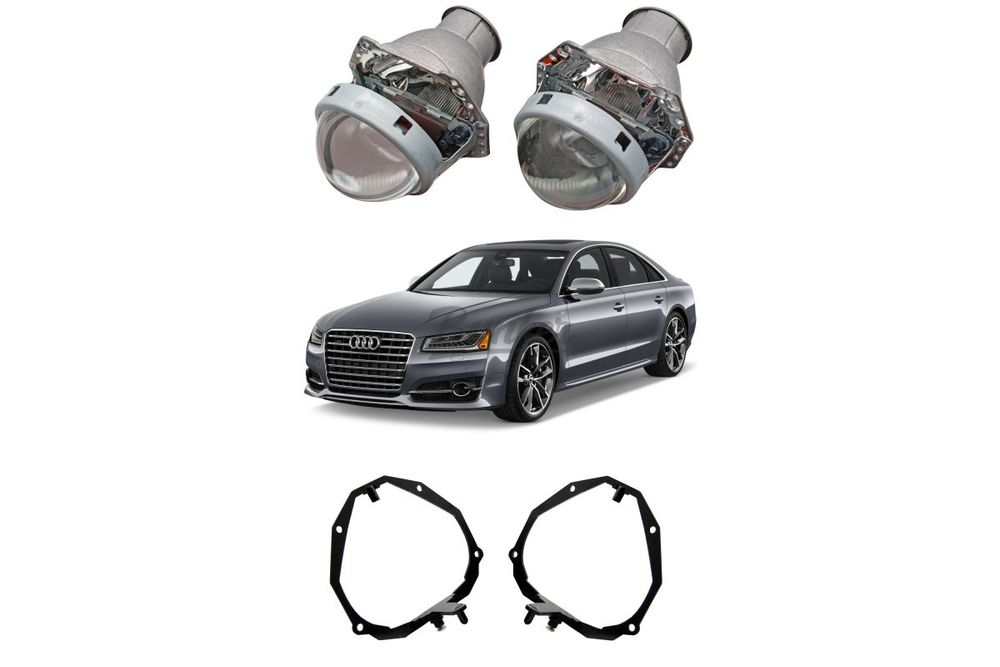 Готовый комплект для замены штатных линз DLA+AFS Audi A8 D4 2009-2014