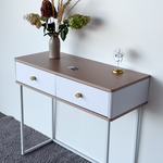 Туалетный столик консоль ROYAL 5311 эко (Макиато-Белый-р.золото)