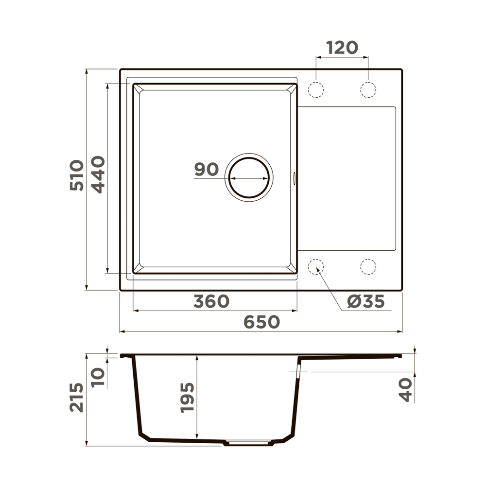 Мойка Omoikiri Daisen 65-BE Artgranit | Ваниль