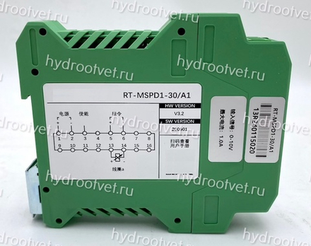 RT-MSPD1-30/A1 - Электронный усилитель внешний для управления клапаном - пропорциональный клапан давления DBET, DREM, DBEM, сигнал 0-10В