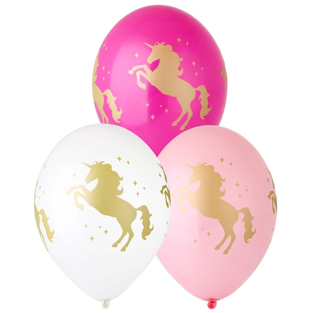 Шар латексный 35см Единорог (Ассорти)