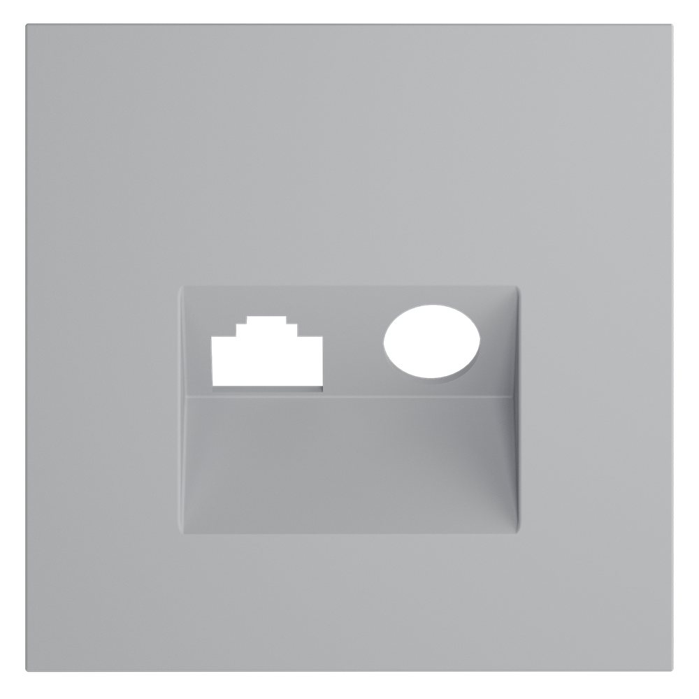 Накладка для розетки TV+RJ45 кат. 6, S70 (серый)