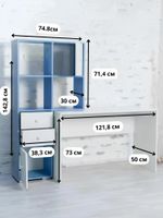 Стол письменный В-4 белый/бирюза