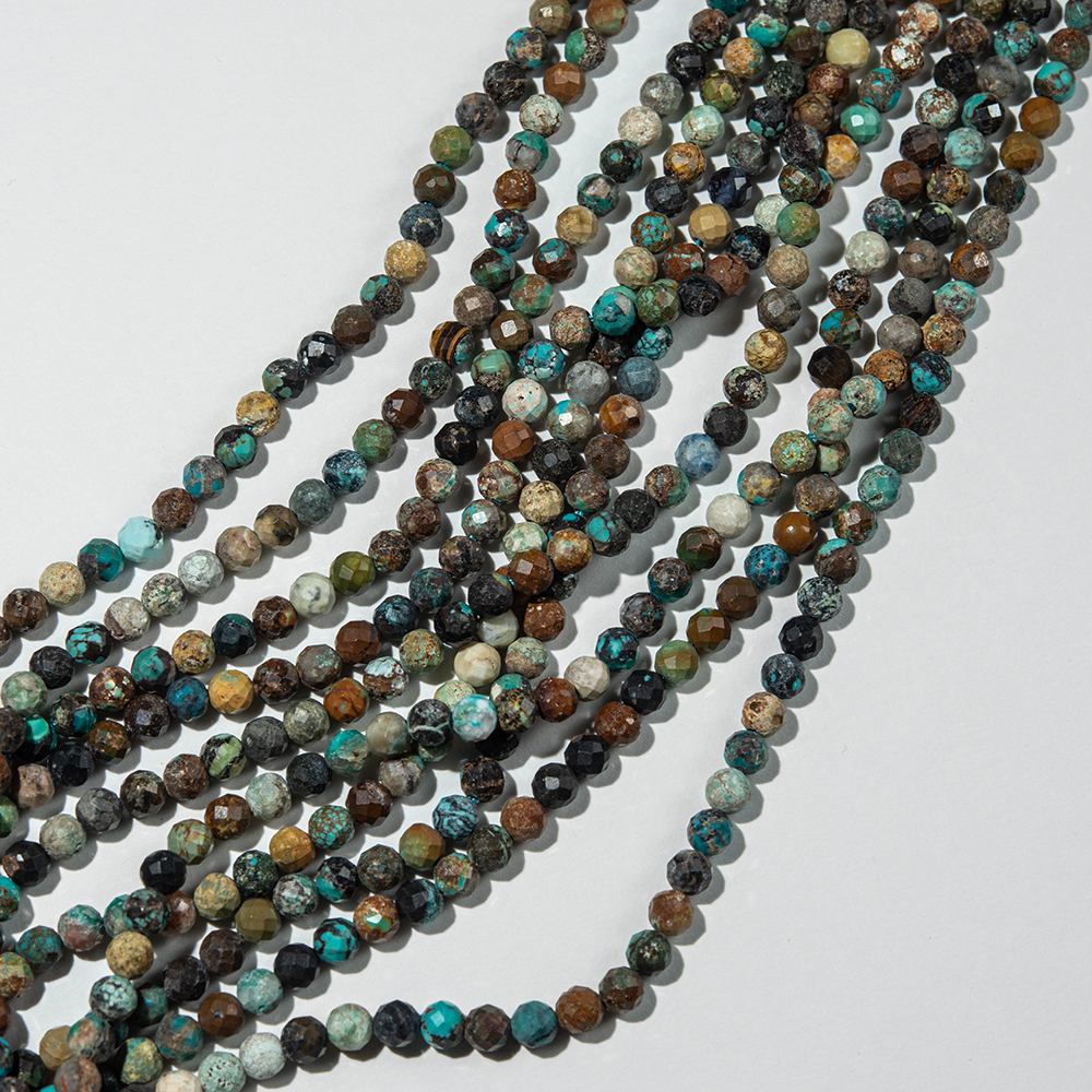 Хризоколла натуральная, 5мм, шар, микроогранка