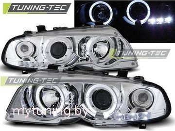 Передние фары Bmw 3 E46 angel eyes chrome