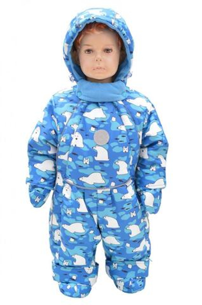 Комбинезон-трансформер осень-зима с отстёг.мехом р.80 (Rusland) А 117-18/син