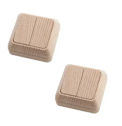 Выключатель АБК-СИЛА АЛЬТАИР двухклавишный сосна 10А комплект 2шт