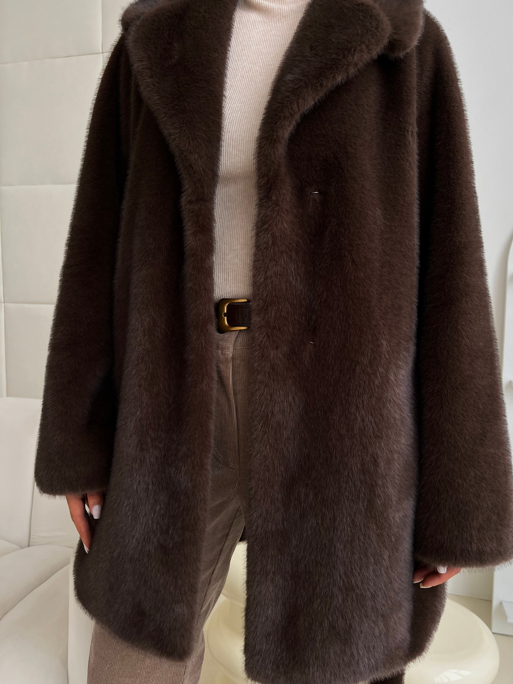 Шуба Lux миди горький шоколад