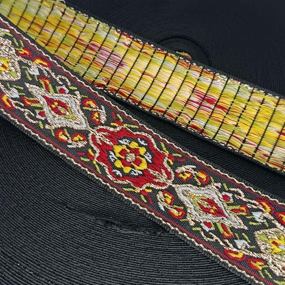 Тесьма Жаккард с люрексом, ш. 2,7 см, чёрный