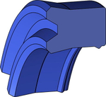 A157-080/1 PU U-образное штоковое уплотнение 80-90-10/11