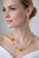 Комплект украшений из муранского стекла: колье, серьги