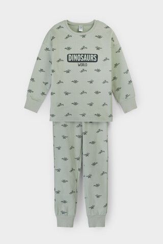 пижама  для мальчика  К 1581/24/темно-оливковый,маленькие динозавры