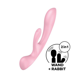 Гибкий вибратор-кролик 2 в 1 Satisfyer Triple Oh, розовый