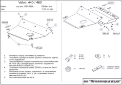 Защита картера и КПП Sheriff для Volvo 440-460 1988-1996 арт.25.0050