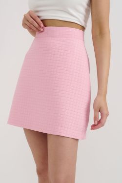 Юбка мини со стежкой розового цвета