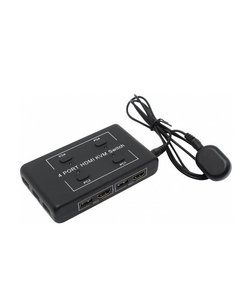 KVM переключатель ORIENT HS41, HDMI KVM переключатель на 4 устройства, порты HDM + 2xUSB (клавиатура+мышь), поддержка 4K@30Hz, кнопка переключения на проводе 1.2 м, не требуется внешнее питание (31067)