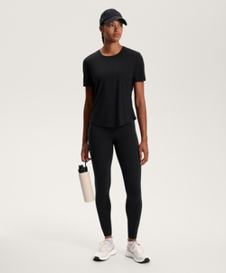 Oysho Футболка из технологичной ткани с короткими рукавами, черный