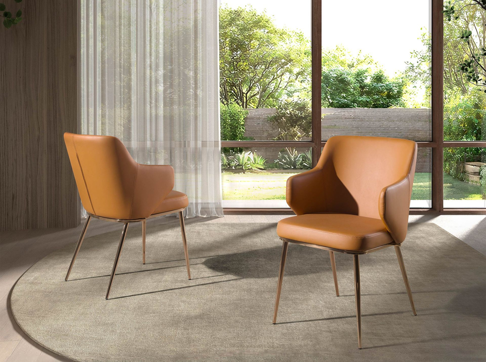 Стул Angel Cerda 4162 из коричневой экокожи